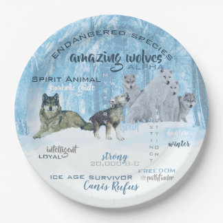 Assiettes En Carton Typographie Extraordinaire des loups | Personnalis
