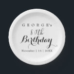 Assiettes En Carton Typographie minimaliste Design d'anniversaire<br><div class="desc">Célébrez dans le style avec notre design de fête d'anniversaire personnalisable, avec une disposition minimaliste et élégante typographique. Adaptez le design avec n'importe quel nom et année, ce qui le rend parfait pour personnaliser votre occasion spéciale. Cette approche élégante fonctionne à merveille pour les hommes et les femmes, assurant à...</div>