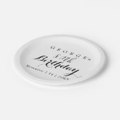 Assiettes En Carton Typographie minimaliste Design d'anniversaire (Angle)