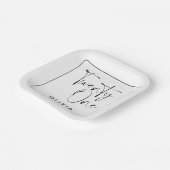 Assiettes En Carton Typographie moderne noir blanc 21 anniversaire pho (Angulaire)