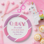 Assiettes En Carton Typographie moderne Oh Bébé Baby shower rose papie (Fête)