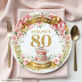 Assiettes En Carton Typographie moderne Plaques d'anniversaire 80e