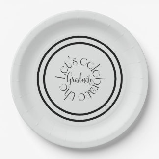 Assiettes En Carton Typographie noire élégante et moderne Fête de prom