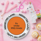 Assiettes En Carton Typographie Orange Noir Blanc Joyeux Halloween (Fête)