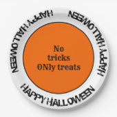 Assiettes En Carton Typographie Orange Noir Blanc Joyeux Halloween (Devant)