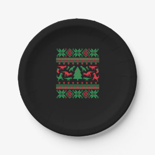 Assiettes En Carton Tyrannosaurus Rex Chandail de Noël moche - Trex Ug