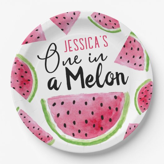 Assiettes En Carton Un à Melon Anniversaire Party (Devant)