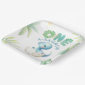 Assiettes En Carton Un A-Saurus Boy Dinosaur 1er anniversaire (Angulaire)