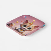 Assiettes En Carton Un adorable chaton qui fête son anniversaire (Angulaire)