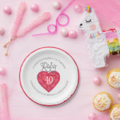 Assiettes En Carton Un amour si fort rubis plaques de mariage (Fête)