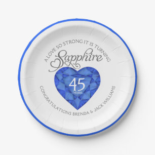 Assiettes En Carton Un amour si forte saphir plaques de mariage