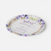 Assiettes En Carton Un an Flutted Butterfly premier anniversaire Flora (Angle)