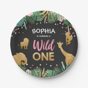 Assiettes En Carton Un anniversaire sauvage Papier Plaques Safari Anim