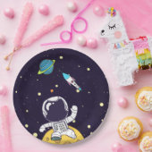 Assiettes En Carton Un astronaute flotte dans l'espace (Fête)