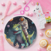 Assiettes En Carton Un astronaute sur Dino dans l'espace (Fête)