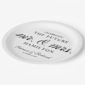 Assiettes En Carton Un avenir noir et blanc M. et Mme Engagement Party (Angle)