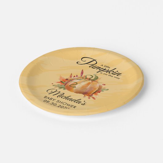 Assiettes En Carton Un Baby shower Automne Rustique Un Peu Citrouille (Angle)