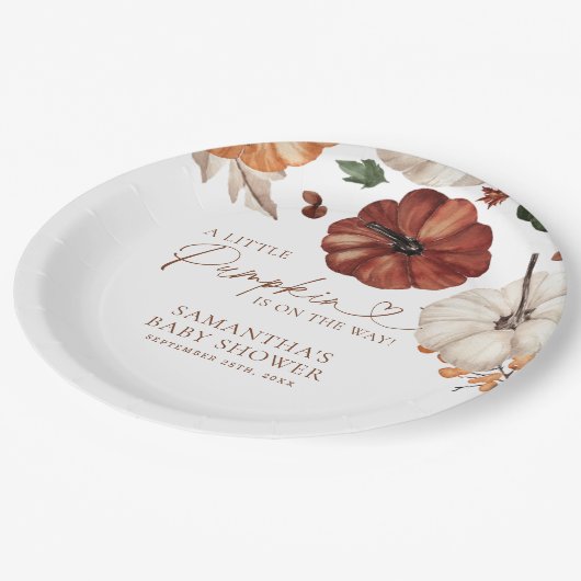 Assiettes En Carton Un Baby shower Automne Un Peu Citrouille (Angle)