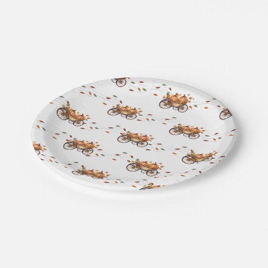 Assiettes En Carton Un Baby shower D'Automne Un Peu Citrouille Neutre  (Angle)