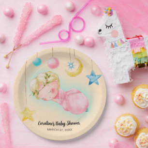 Assiettes En Carton Un Baby shower de petite fille doux
