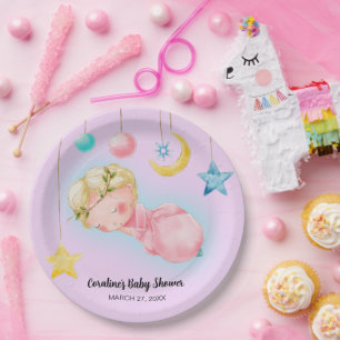 Assiettes En Carton Un Baby shower de petite fille doux