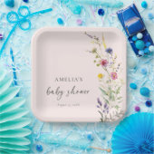 Assiettes En Carton Un Baby shower Floral Rose Un Peu Fleur sauvage (Fête)