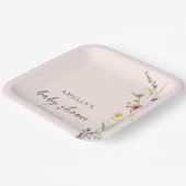 Assiettes En Carton Un Baby shower Floral Rose Un Peu Fleur sauvage (Angulaire)