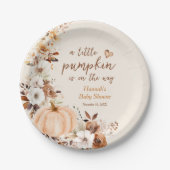 Assiettes En Carton Un Baby shower Floral Un Peu Citrouille (Devant)