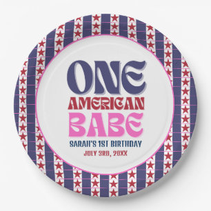 Assiettes En Carton Un bébé américain 4 juillet 1er anniversaire