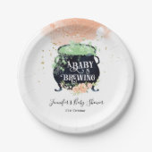 Assiettes En Carton un bébé brasse Halloween Baby shower Peach (Devant)