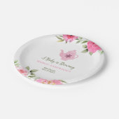 Assiettes En Carton Un bébé brasse un Baby shower de thé Rose à fleurs (Angle)
