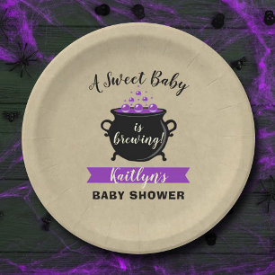 Assiettes En Carton Un Bébé Doux Brasse Le Baby shower D'Halloween