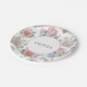 Assiettes En Carton Un bébé doux Fille pourpre & Baby shower rose Plaq (Angle)