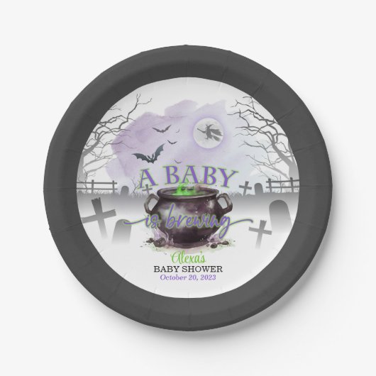 Assiettes En Carton Un bébé est Brassage Party Plaque (P/G) personnali (Devant)