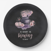 Assiettes En Carton Un Bébé est en train de brasser | Baby shower d'Ha (Devant)