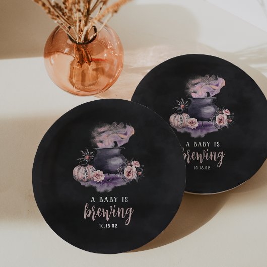 Assiettes En Carton Un Bébé est en train de brasser | Baby shower d'Ha