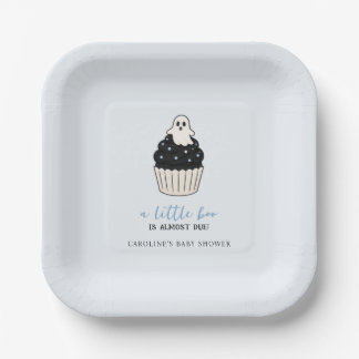 Assiettes En Carton Un bébé Halloween Un Petit Boo Doux Fantôme Bleu