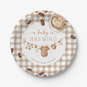 Assiettes En Carton Un bébé prépare un café Baby Shower Café