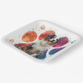 Assiettes En Carton Un berger australien en empreinte (Angulaire)
