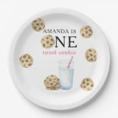 Assiettes En Carton Un biscuit doux et le lait fille premier anniversa (Devant)