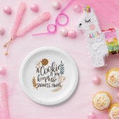 Assiettes En Carton Un biscuit par jour garde la tristesse en blanc (Fête)