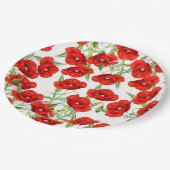 Assiettes En Carton Un bon nombre de pavots rouges (Angle)