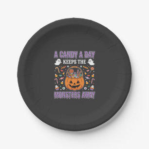 Assiettes En Carton Un bonbon par jour Halloween T Shirt Design