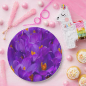 Assiettes En Carton Un champ de crocus violets (Fête)