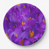 Assiettes En Carton Un champ de crocus violets (Devant)