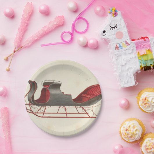 Assiettes En Carton Un Cheval Sleigh Open - Fred Weiss (Fête)