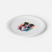 Assiettes En Carton Un chien mignon Bordure Collie [RB#10009] (Angle)