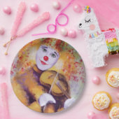 Assiettes En Carton Un clown doux jouant du violon (Fête)