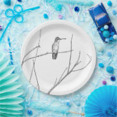 Assiettes En Carton Un colibri sur un bâton (Fête)