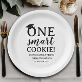 Assiettes En Carton Un Cookie Intelligent Classe De 2024 Graduation